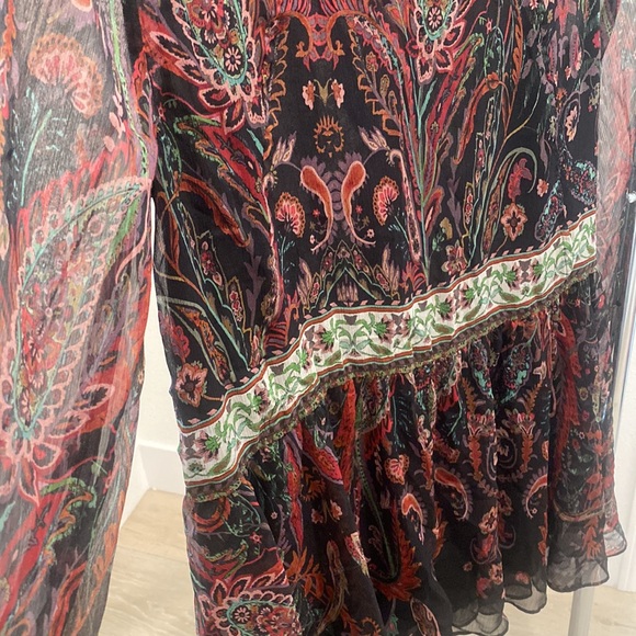 Brand: Zara; Size: Large; Color: black multi color / pattern (red, pink, green) - Picture 6 of 6